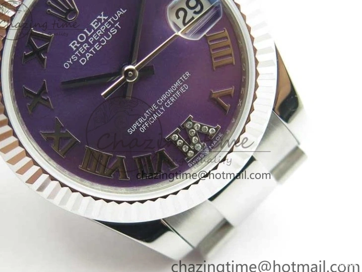 MiroTime 0429 Datejust 31mm 278271 SS BP Maker Best Edition Purple Roman Dial on Oyster Bracelet Modern 2752